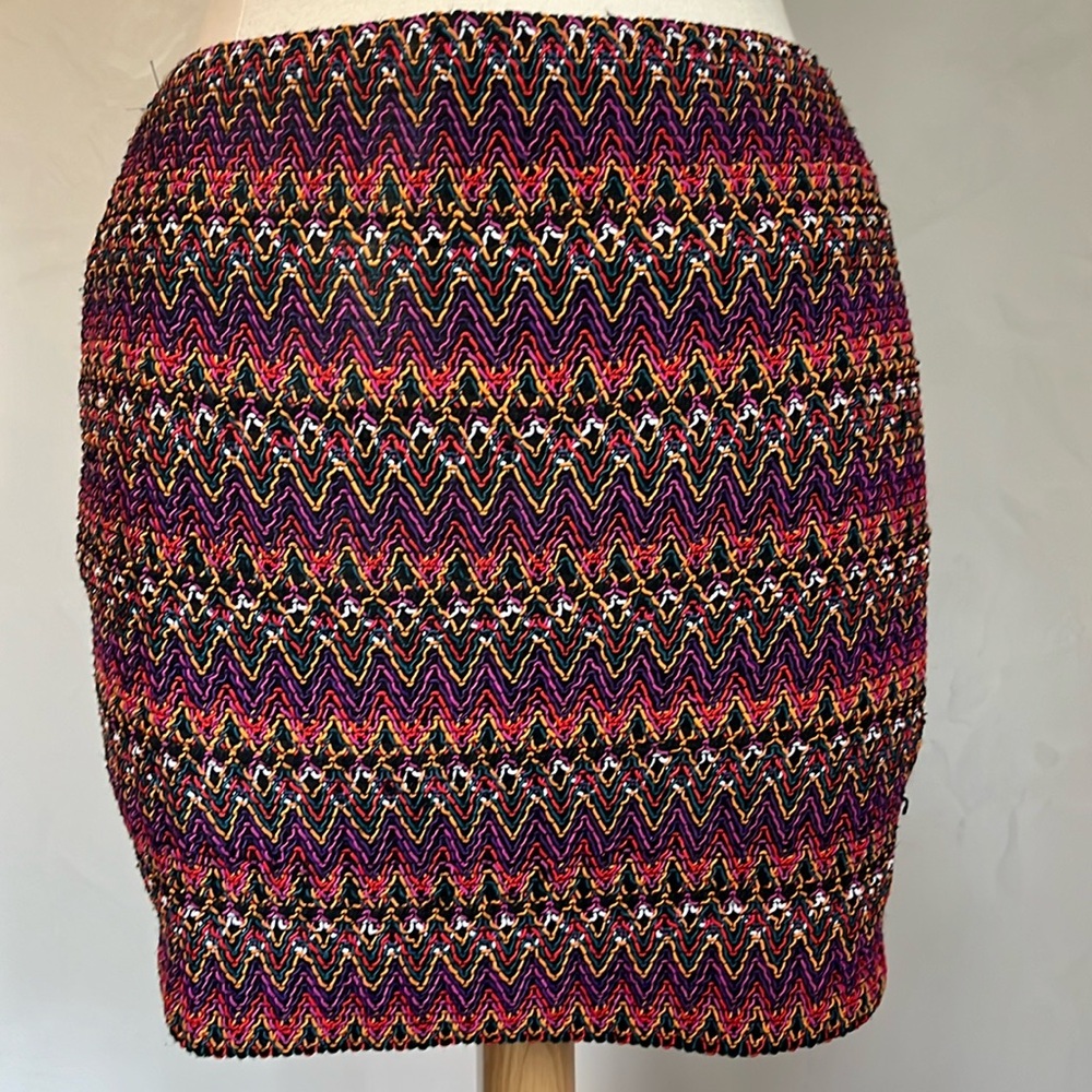 Wow couture Multi color rubber thread heavy duty Mini Skirt lined Size Medium